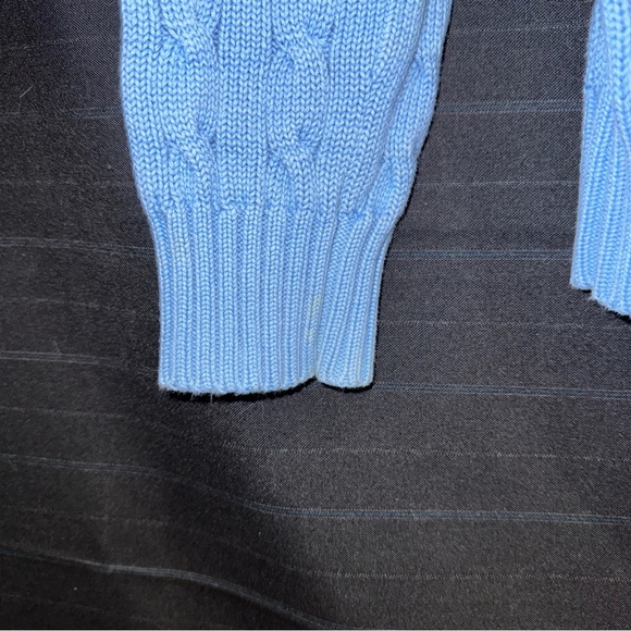 Ralph Lauren Sport Blue Cable Knit Hooded Full Zip Sweater Womens Small - Picture 4 of 11